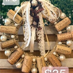 8 inch Elegant Cork and Pearl Wreath